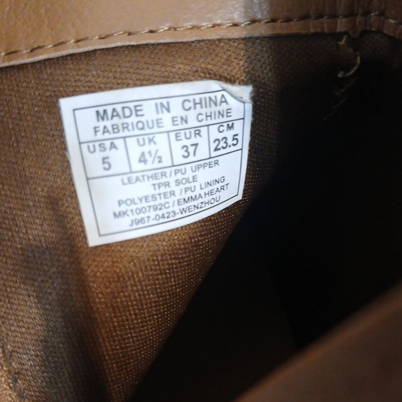 Michael Kors Emma Brown Heart Ankle Boot Girls' Suede Booties Size 5 - Picture 10 of 11